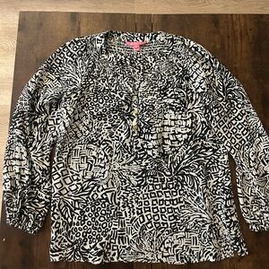 Lilly Pulitzer Elsa blouse Home Slice pattern